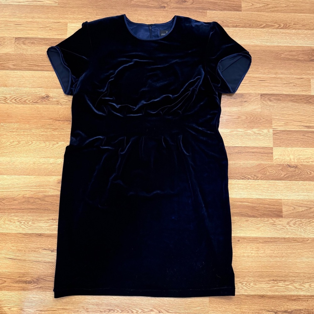 Vintage 90s Black Velvet Evening Gown Women's Petite Plus 18 John Roberts  Dress
